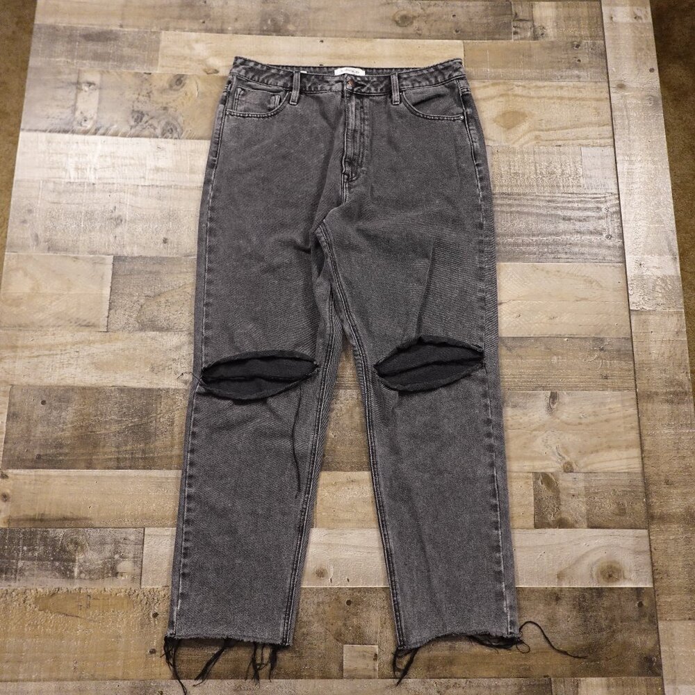 Vigold Billie 90’s Jean‎ Women’s Size 13 Black Distressed High Rise Straight Leg